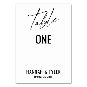 Zeitgenössische einfache elegante Typografie Tischnummer