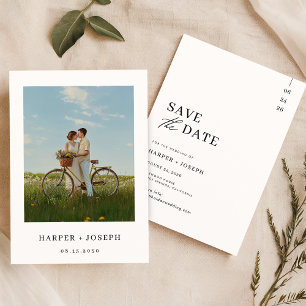 Zeitgenössische elegante Foto-Hochzeit Termin merk Save The Date