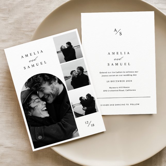 Zeitgenössische elegante Fotocollage Einladung (Von Creator hochgeladen)