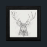 Zeitgenössische Elk Sketch Erinnerungskiste<br><div class="desc">Zeitgenössische Elk Sketch II von Ethan Harper. Enthält das Porträt eines Elchs,  der mit Bleistift skizziert wurde.</div>