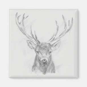 Zeitgenössische Elk Sketch Magnet