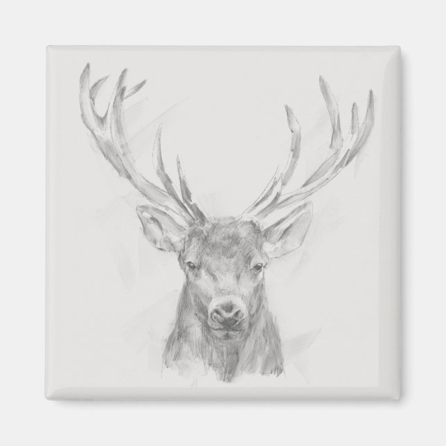 Zeitgenössische Elk Sketch Magnet (Vorne)
