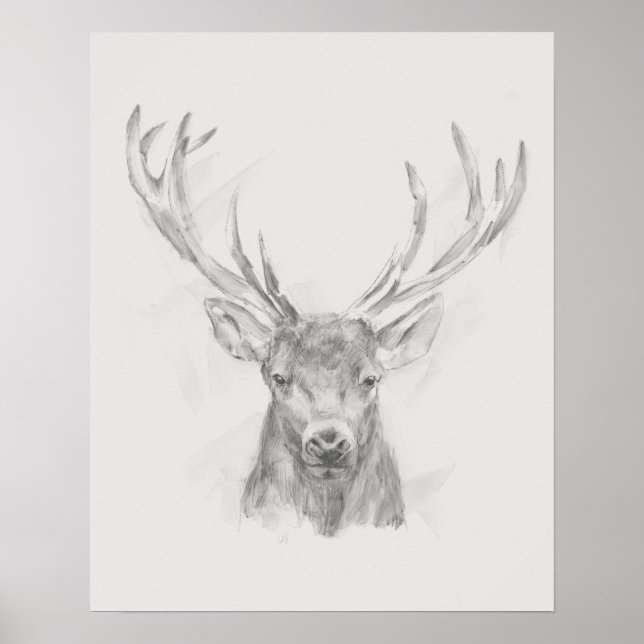 Zeitgenössische Elk Sketch Poster (Vorne)