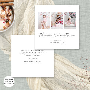 Zeitgenössische Familie 3 Fotos frohe Weihnachten