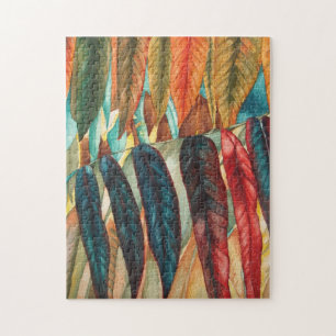 zeitgenössische, farbenfrohe Herbstblattfarben, di Puzzle