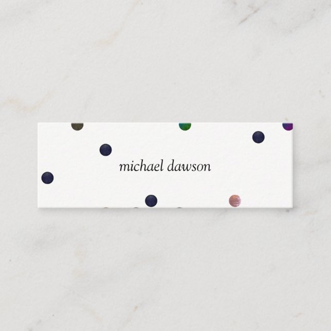 Zeitgenössische farbige Punkte Mini Visitenkarte (Vorderseite)