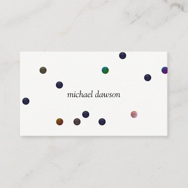 Zeitgenössische farbige Punkte Visitenkarte (Vorderseite)