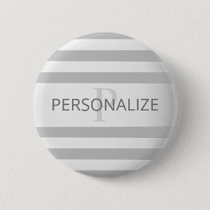 Zeitgenössische Faux-Silber-Ombre-Streifen & Grau Button