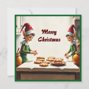 Zeitgenössische festliche Weihnachtsgnomen Feiertagskarte
