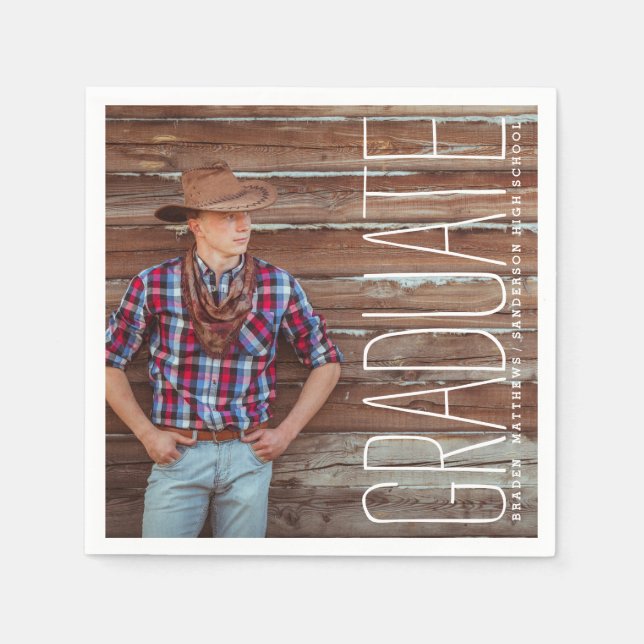 Zeitgenössische Foto Graduation Party Paper Napkin Serviette (Vorderseite)