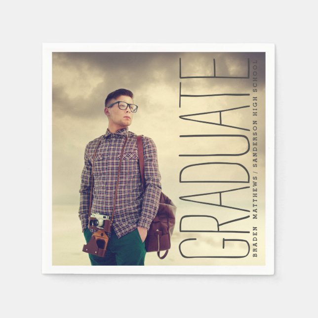 Zeitgenössische Foto Graduation Party Paper Napkin Serviette (Vorderseite)