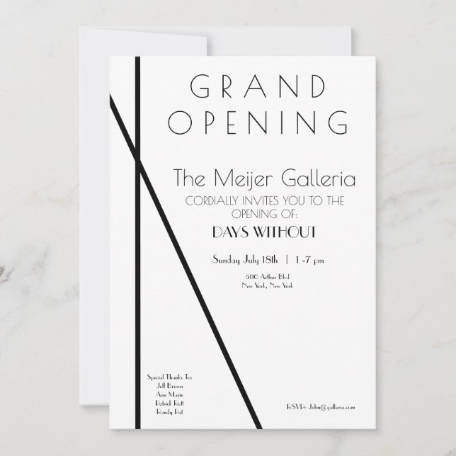 Zeitgenössische Galerie Eröffnung Save The Date (Vorderseite)