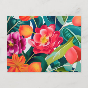 Zeitgenössische Gartenblumen Postkarte