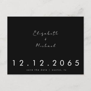 Zeitgenössische gemischte Schrift Hochzeit B/W Sav Postkarte