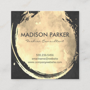 Zeitgenössische goldene Wasserfarbe gebürstet Quadratische Visitenkarte
