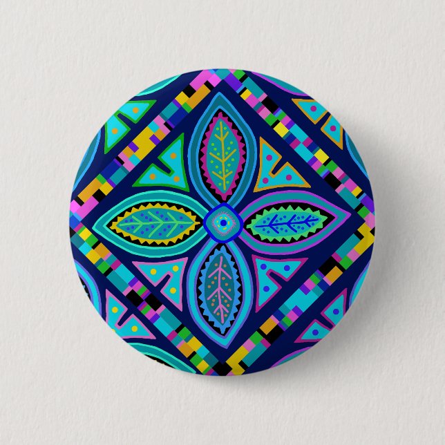Zeitgenössische Granny-Platz-Blume Button (Vorderseite)