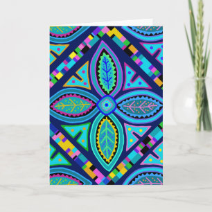 Zeitgenössische Granny-Platz-Blume Karte