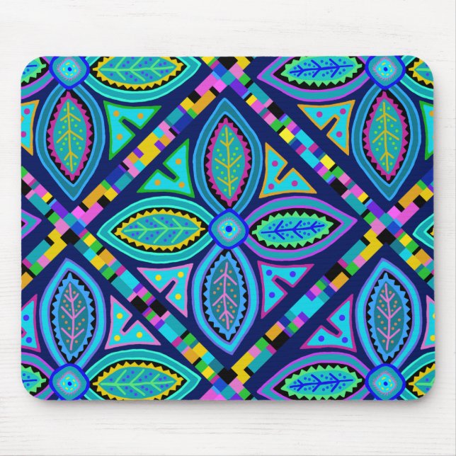 Zeitgenössische Granny-Platz-Blume Mousepad (Vorne)