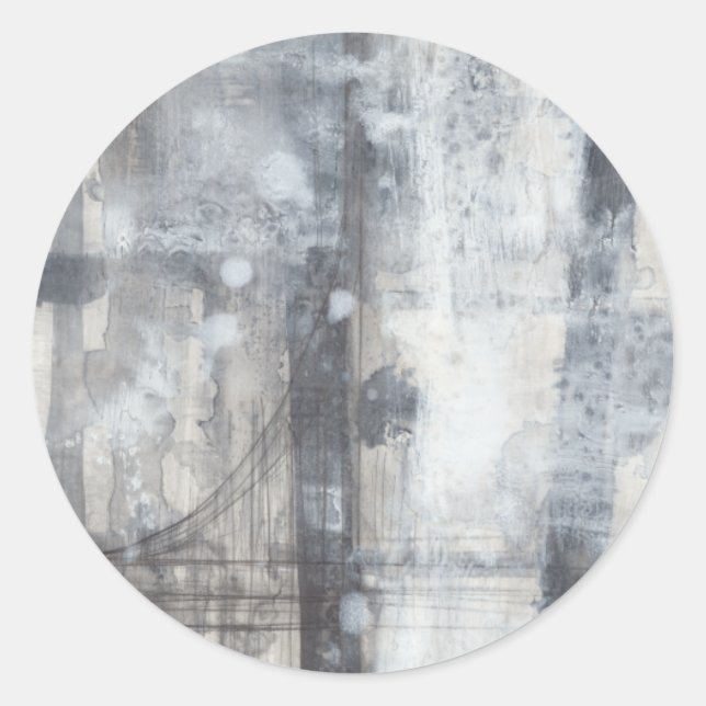 Zeitgenössische graue Malerei Runder Aufkleber (Vorderseite)