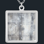 Zeitgenössische graue Malerei Versilberte Kette<br><div class="desc">Dieses zeitgenössische graue Gemälde ist das Werk von Jennifer Goldberger. Ein dickes Grau hängt auf dem Stück wie ein schwerer Nebel. Kaufen Sie noch heute eine Kopie dieses Drucks!</div>
