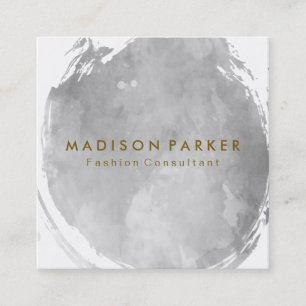 Zeitgenössische graue Wasserfarbe gebürstet Quadratische Visitenkarte