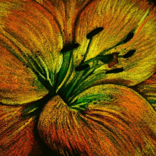zeitgenössische große, abstrakt-gelb-orange Blume Kissen (Von Creator hochgeladen)