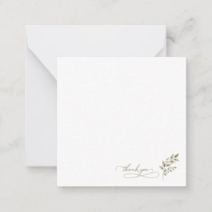 Zeitgenössische Grüne Hochzeit Blank Salbei Danke Mitteilungskarte