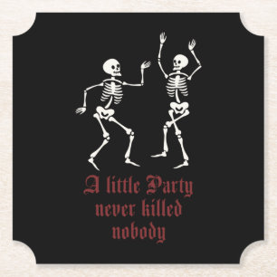 Zeitgenössische Halloween-Skelette Untersetzer