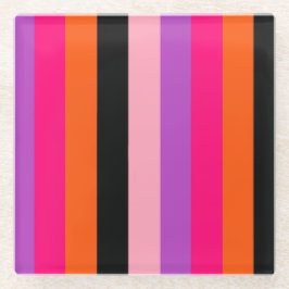 zeitgenössische Halloween-Streifen Glasuntersetzer