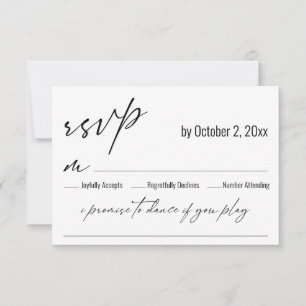 Zeitgenössische Handschrift mit Song Request Weddi RSVP Karte