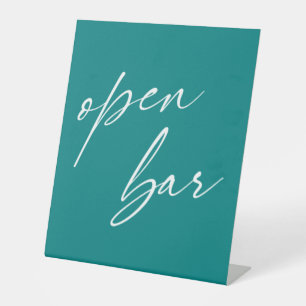 Zeitgenössische Handschrift Offene Bar Typografie Sockelschild