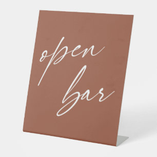 Zeitgenössische Handschrift Offener Bar Terrakotta Sockelschild