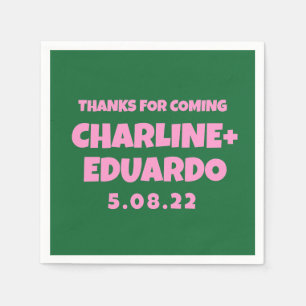 Zeitgenössische Handschrift Retro-Hochzeit Serviette