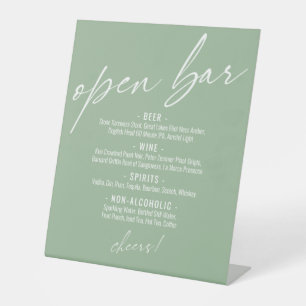 Zeitgenössische Handschrift Sage Green Open Bar Me Sockelschild