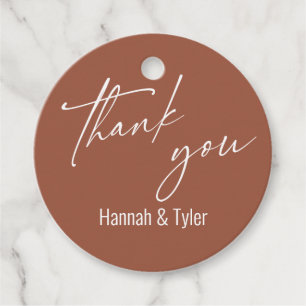 Zeitgenössische Handschrift Terracotta Vielen Dank Geschenkanhänger