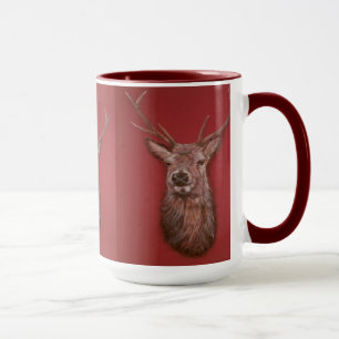 Zeitgenössische Hochland-rote Rotwild-Hirsch-Tasse Tasse