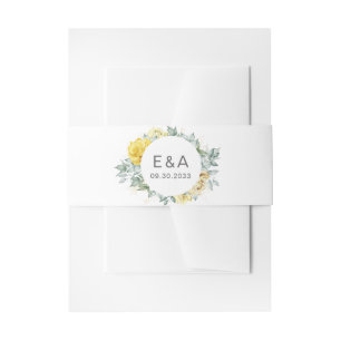 Zeitgenössische Hochzeit von Gelben Rosen Einladungsbanderole