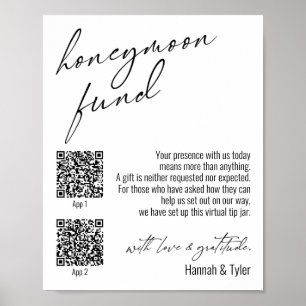 Zeitgenössische Honeymoon Fund QR Codes Einfaches  Poster