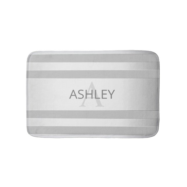 Zeitgenössische Imitate Silver Ombre Streifen & Gr Badematte (Vorderseite)