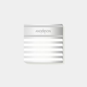 Zeitgenössische Imitate Silver Ombre Streifen & Gr Post-it Klebezettel