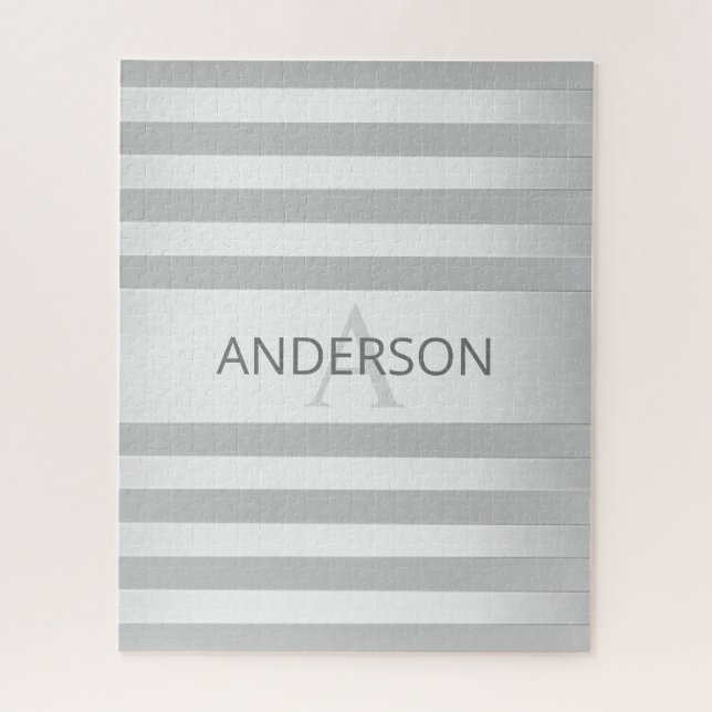 Zeitgenössische Imitate Silver Ombre Streifen & Gr Puzzle (Vertikal)