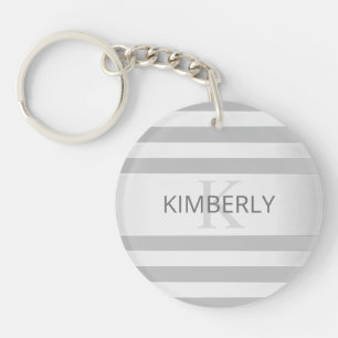 Zeitgenössische Imitate Silver Ombre Streifen & Gr Schlüsselanhänger