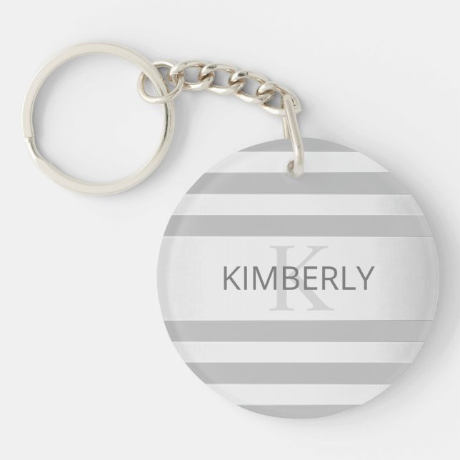 Zeitgenössische Imitate Silver Ombre Streifen & Gr Schlüsselanhänger (Vorderseite)