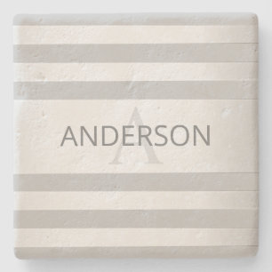 Zeitgenössische Imitate Silver Ombre Streifen & Gr Steinuntersetzer