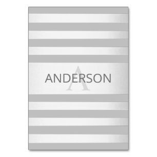 Zeitgenössische Imitate Silver Ombre Streifen & Gr Tischnummer