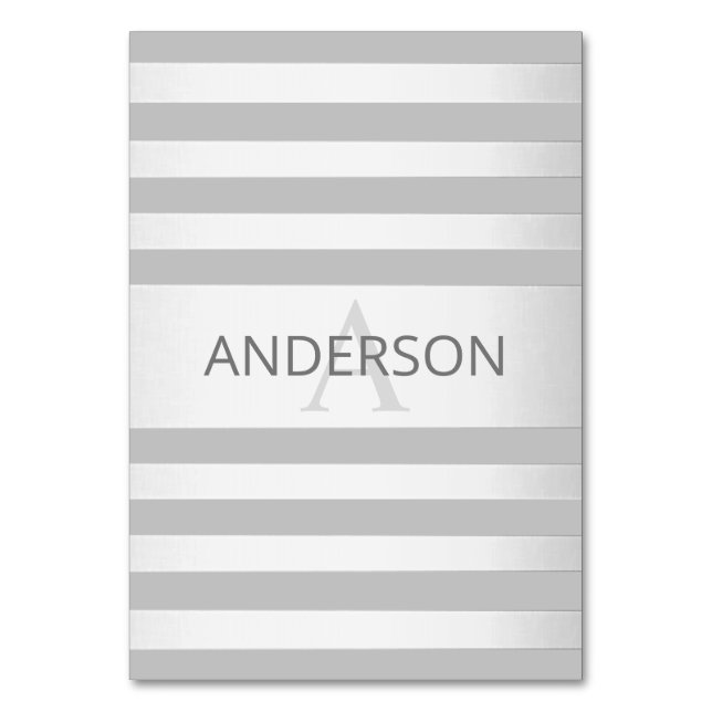 Zeitgenössische Imitate Silver Ombre Streifen & Gr Tischnummer (Vorderseite)