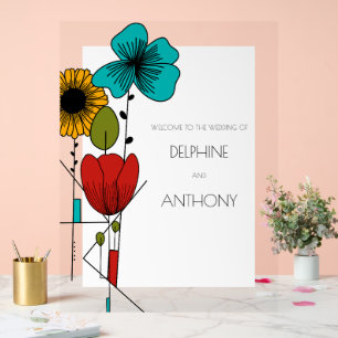 Zeitgenössische Jugendstil-Hochzeit Acrylschild