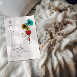 Zeitgenössische Jugendstil-Hochzeit Einladung