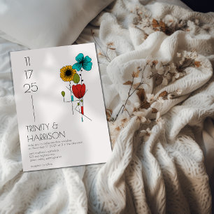 Zeitgenössische Jugendstil-Hochzeit Einladung