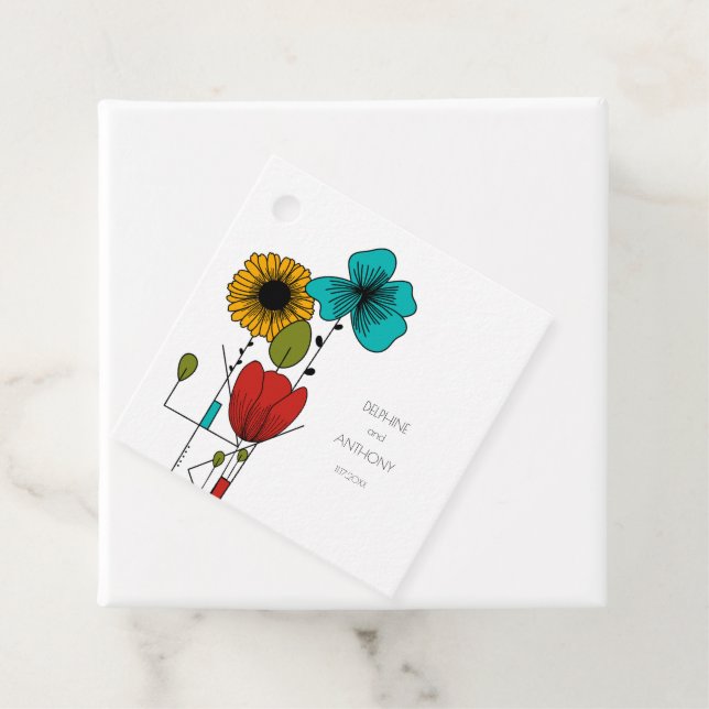 Zeitgenössische Jugendstil-Hochzeit Geschenkanhänger (Beispiel)